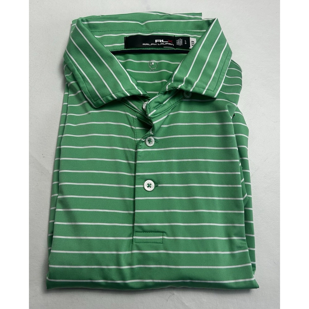 RLX Ralph Lauren Prestwick Country Club Stripped Polo Golf Shirt Mens Size Large